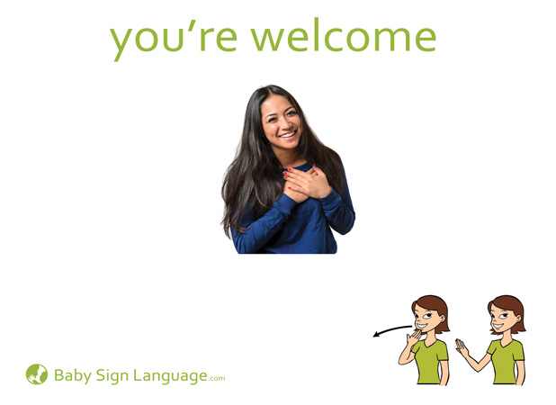 You are welcome Baby Sign Language Flash card